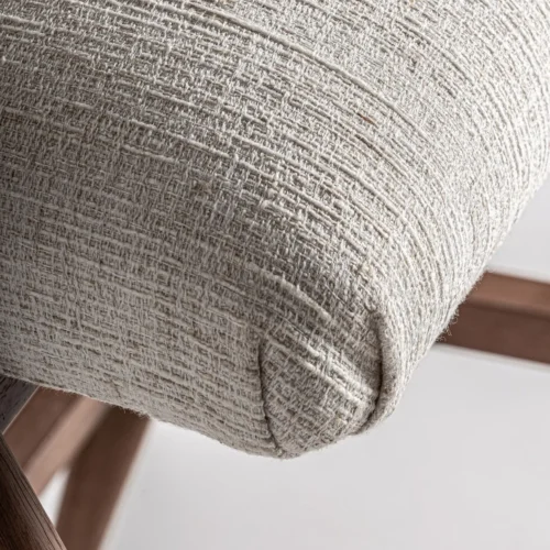 Tabouret Douze hévéa et tissu beige Vical Home — vue 8
