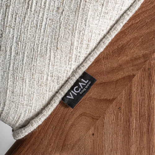 Tabouret Douze hévéa et tissu beige Vical Home — vue 9