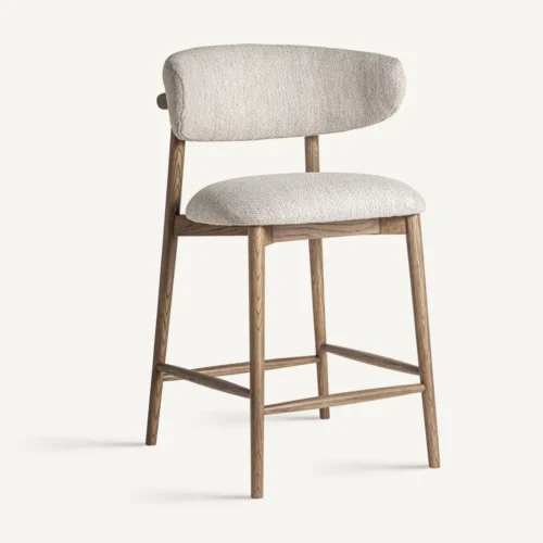 Tabouret Erlec frêne marron et beige H. 95 cm Vical Home