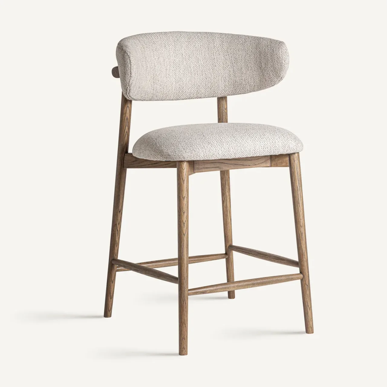 Tabouret Erlec frêne marron et beige H. 95 cm Vical Home