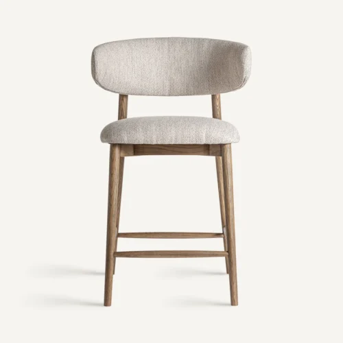 Tabouret Erlec frêne marron et beige H. 95 cm Vical Home — vue 2