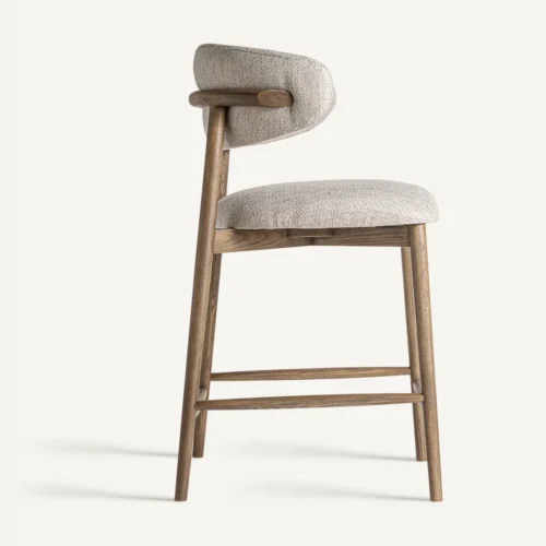 Tabouret Erlec frêne marron et beige H. 95 cm Vical Home — vue 3