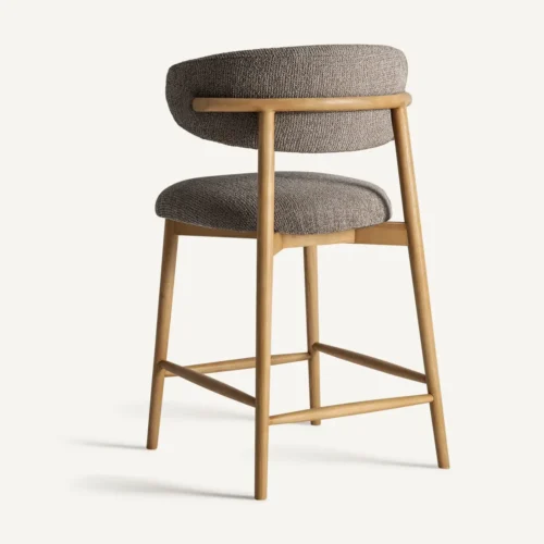 Tabouret Erlec taupe et frêne marron clair Vical Home — vue 4