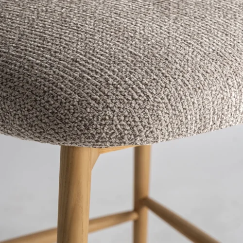 Tabouret Erlec taupe et frêne marron clair Vical Home — vue 5
