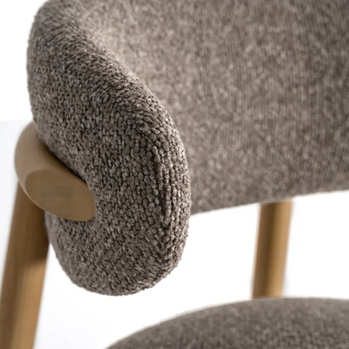 Tabouret Erlec taupe et frêne marron clair Vical Home — vue 6