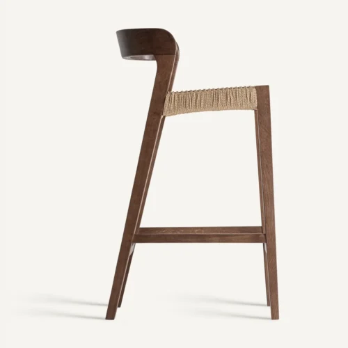 Tabouret Flaeh chêne et fibre naturelle lot de 2 Vical Home — vue 3