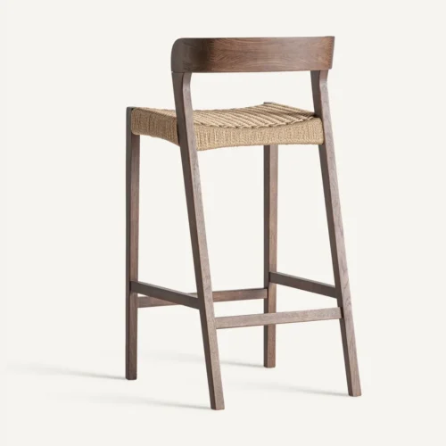 Tabouret Flaeh chêne et fibre naturelle lot de 2 Vical Home — vue 4