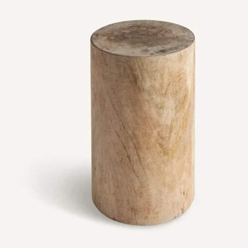 Tabouret Guelma cylindrique bois de suar H. 50 cm Vical Home — vue 2