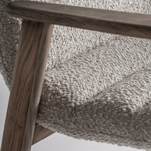 Tabouret haut Jacquard orme clair et beige Vical Home — vue 7