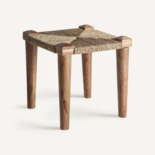 Tabouret Kaaji manguier et jute Vical Home — vue 2