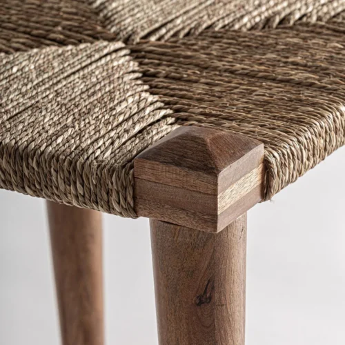 Tabouret Kaaji manguier et jute Vical Home — vue 3