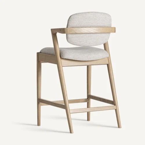 Tabouret Namur frêne et beige Vical Home — vue 4