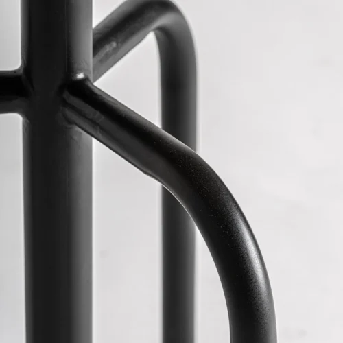 Tabouret Snait fer noir et cuir de chèvre marron Vical Home — vue 3