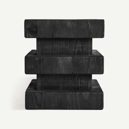 Tabouret Vievy pin recyclé noir Vical Home