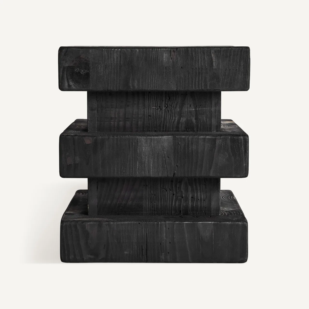 Tabouret Vievy pin recyclé noir Vical Home