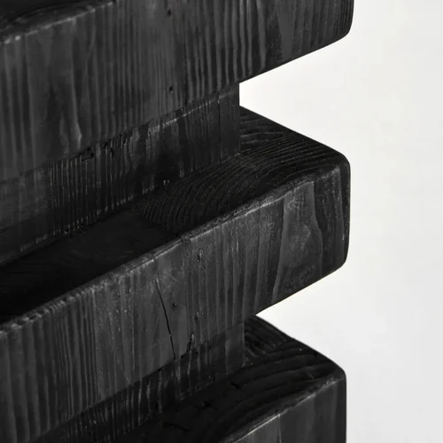 Tabouret Vievy pin recyclé noir Vical Home — vue 3