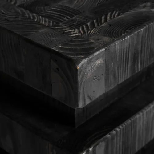 Tabouret Vievy pin recyclé noir Vical Home — vue 4