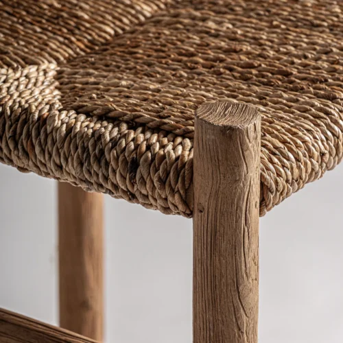 Tabouret Voghera teck et fibre naturelle Vical Home — vue 5