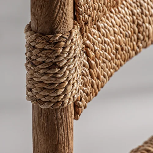 Tabouret Voghera teck et fibre naturelle Vical Home — vue 7