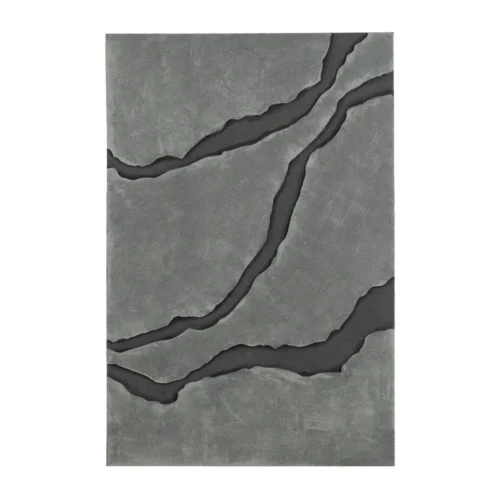 Triptyque abstrait veines en relief gris béton Ixia 240 × 120 cm — vue 4