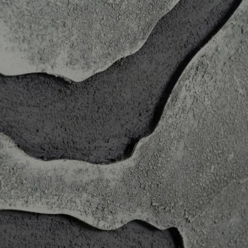 Triptyque abstrait veines en relief gris béton Ixia 240 × 120 cm — vue 6