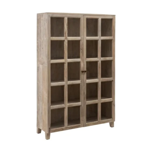 Vitrine blanc patiné bois de manguier Ixia 115 cm — vue 2