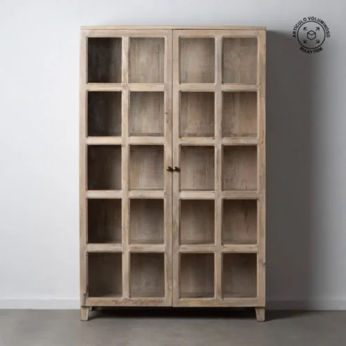 Vitrine blanc patiné bois de manguier Ixia 115 cm — vue 3