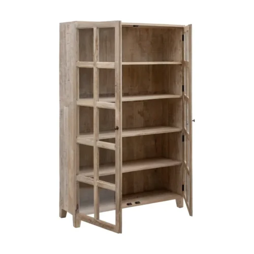 Vitrine blanc patiné bois de manguier Ixia 115 cm — vue 4