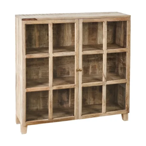 Vitrine blanc patiné bois de manguier Ixia 120 cm — vue 2