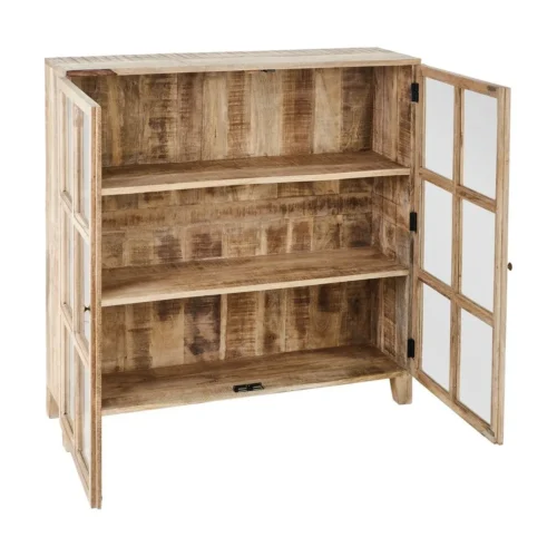 Vitrine blanc patiné bois de manguier Ixia 120 cm — vue 3