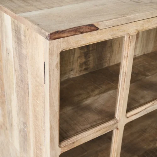 Vitrine blanc patiné bois de manguier Ixia 120 cm — vue 4