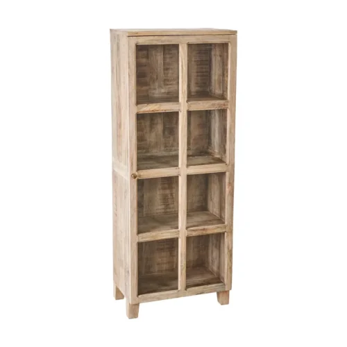 Vitrine blanc patiné bois de manguier Ixia 60 cm — vue 2