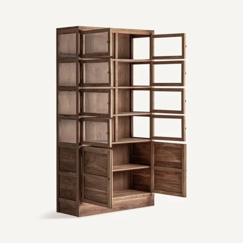 Vitrine Helmond bois recyclé marron Vical Home — vue 3