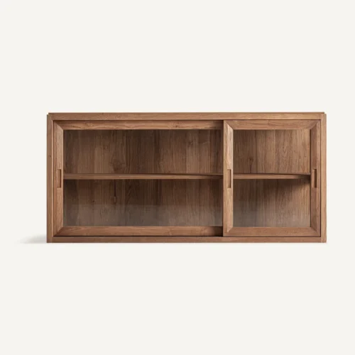 Vitrine modulable Shayla teck et verre Vical Home