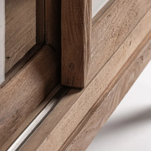 Vitrine modulable Shayla teck et verre Vical Home — vue 4