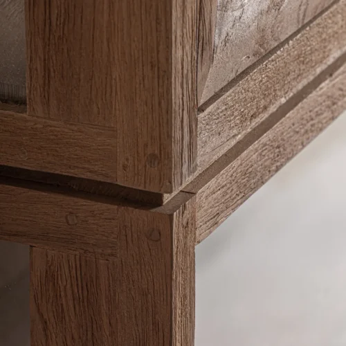 Vitrine modulable Shayla teck et verre Vical Home — vue 6