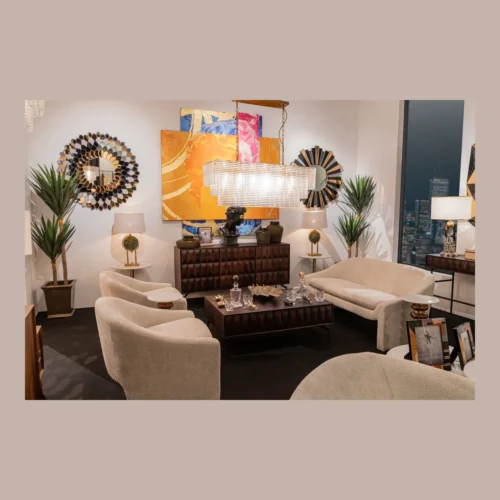 Miroir mural rond pétales de verre rose noir et bleu Ethan Chloé 100 cm