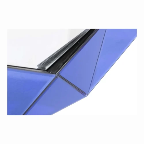 Miroir mural facettes de verre bleu Ares Ethan Chloé 80 x 80 cm