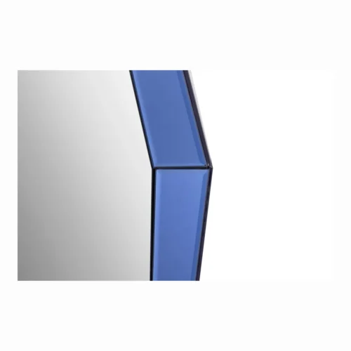 Miroir mural octogonal cerné de verre bleu Demeter Ethan Chloé 120 x 80 cm