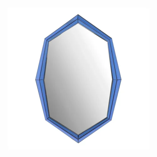 Miroirs Ethan Chloé Miroir mural octogonal cerné de verre bleu Demeter Ethan Chloé 120 x 80 cm