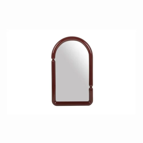 Miroirs Ethan Chloé Miroir mural laqué bordeaux en arche montants à bagues Ethan Chloé 60 x 100 cm