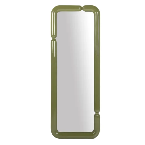 Décoration Ethan Chloé Miroir sur pied laqué vert olive angles arrondis Ethan Chloé 60 x 160 cm