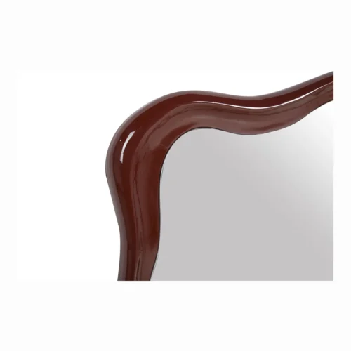 Miroir mural laqué bordeaux contour chantourné Ethan Chloé 60 x 100 cm