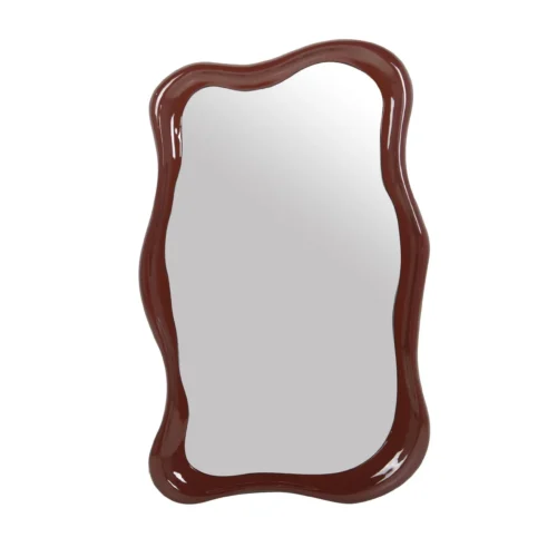 Miroirs Ethan Chloé Miroir mural laqué bordeaux contour chantourné Ethan Chloé 60 x 100 cm