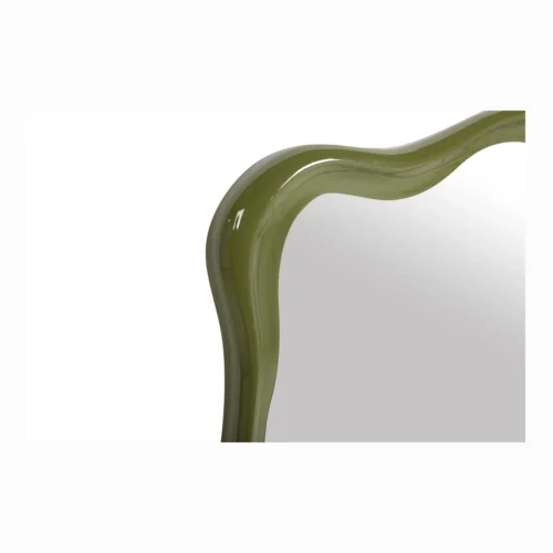 Miroir mural laqué vert olive contour chantourné Ethan Chloé 60 x 100 cm