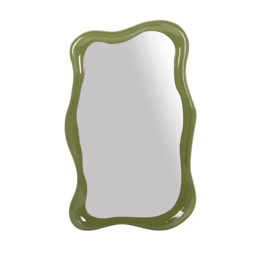 Décoration Ethan Chloé Miroir mural laqué vert olive contour chantourné Ethan Chloé 60 x 100 cm