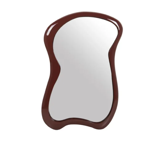 Décoration Ethan Chloé Miroir mural laqué bordeaux silhouette ondulée Ethan Chloé 60 x 90 cm