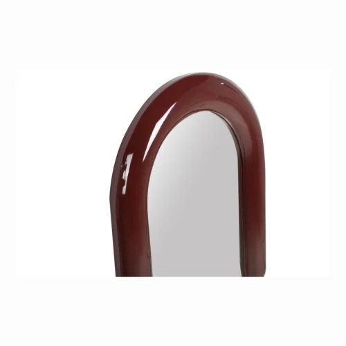 Miroir mural laqué bordeaux ovale allongé Ethan Chloé 60 x 140 cm
