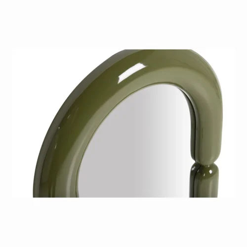Miroir mural laqué vert olive ovale à anse Ethan Chloé 60 x 90 cm