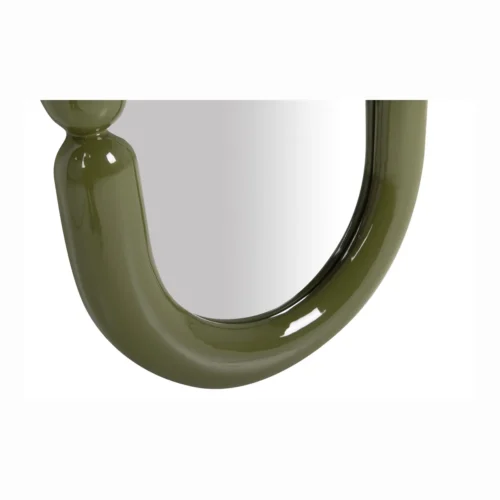 Miroir mural laqué vert olive ovale à anse Ethan Chloé 60 x 90 cm